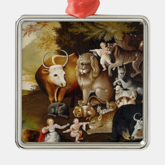 Peaceable Kingdom, c.1834 (olie op canvas) Metalen Ornament (Voorkant)