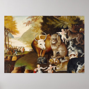 Peaceable Kingdom, c.1834 (olie op canvas) Poster