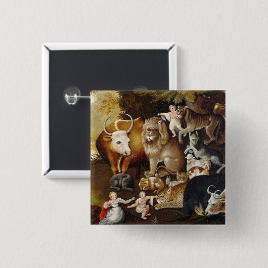 Peaceable Kingdom, c.1834 (olie op canvas) Vierkante Button 5,1 Cm (Voorkant /achterkant)