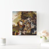 Peaceable Kingdom, c.1834 (olie op canvas) Vierkante Klok (Huis)