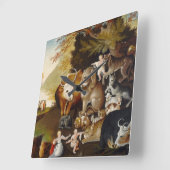 Peaceable Kingdom, c.1834 (olie op canvas) Vierkante Klok (Hoek)