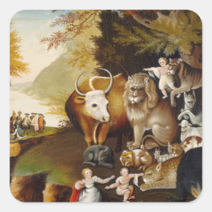 Peaceable Kingdom, c.1834 (olie op canvas) Vierkante Sticker