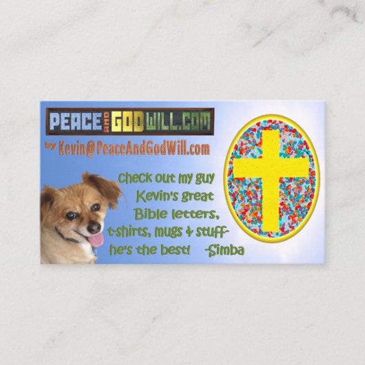PeaceAndGodWill.com Visitekaartje (Voorkant)