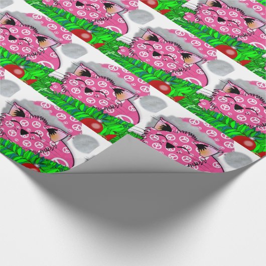 PeaceCat Holiday Giftwrap Papier (Hoek)