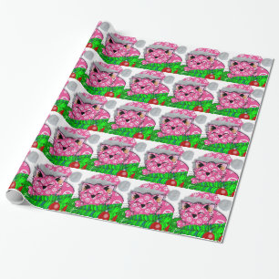 PeaceCat Holiday Giftwrap Papier