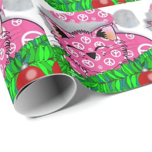 PeaceCat Holiday Giftwrap Papier (Rol Hoek)
