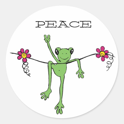 PeaceFroggy, PEACE Ronde Sticker (Voorkant)