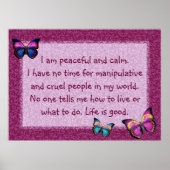 Peaceful Affiche Butterflies Print (Voorkant)