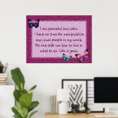 Peaceful Affiche Butterflies Print (Thuiskantoor)