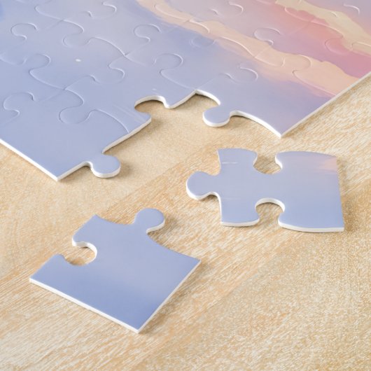 Peaceful Akita on Snow Lantern Path Christmas Dog Legpuzzel (Zijkant)