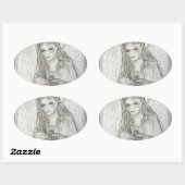 Peaceful Angel Ovale Sticker (Vel)