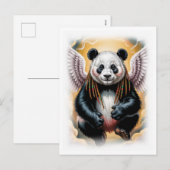 Peaceful Angel Panda on a White Feestdagenkaart (Voorkant / Achterkant)