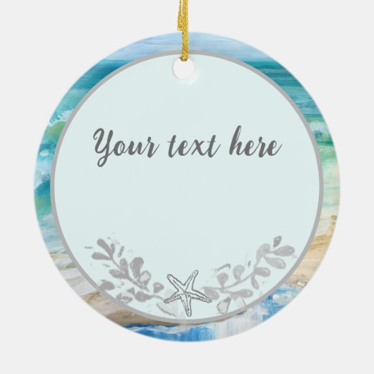Peaceful Beach Coastal Ornament (Achterkant)