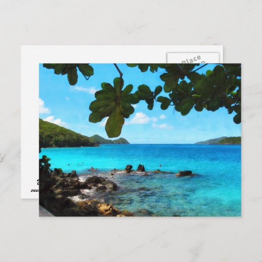 Peaceful Beach St Thomas Briefkaart (Voorkant / Achterkant)