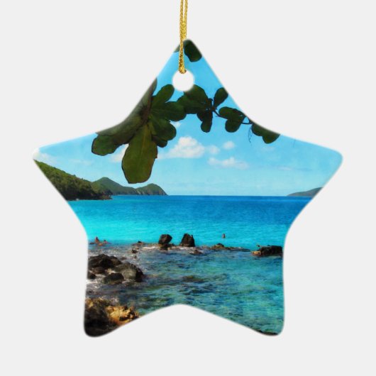 Peaceful Beach St Thomas Keramisch Ornament (Voorkant)