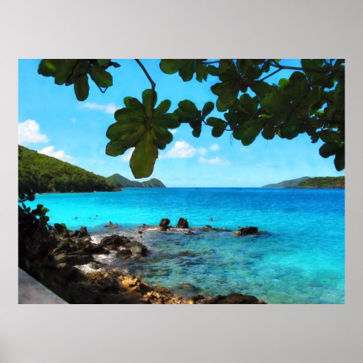 Peaceful Beach St. Thomas Poster (Voorkant)