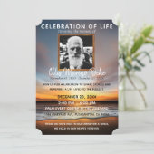 Peaceful Beach Sunset|Celebration of Life Photo Kaart (Staand voorkant)