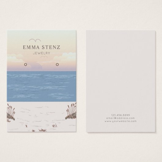 Peaceful Beach Thema Oorbel Display Kaart (Voorkant /achterkant)