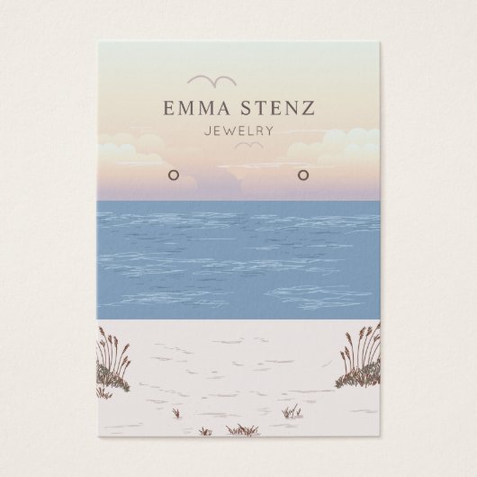 Peaceful Beach Thema Oorbel Display Kaart (Voorkant)