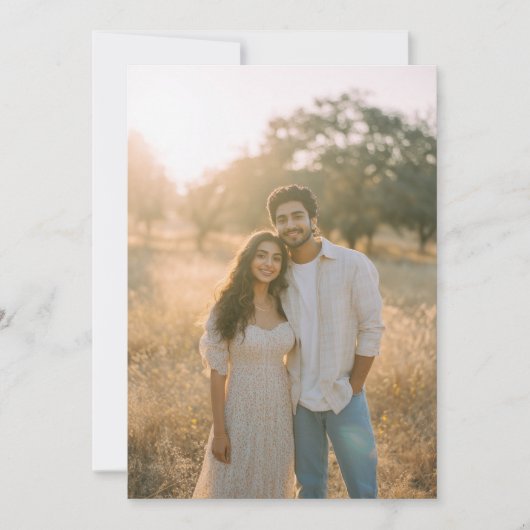 Peaceful Beige Natural Photo Kaart (Voorkant)