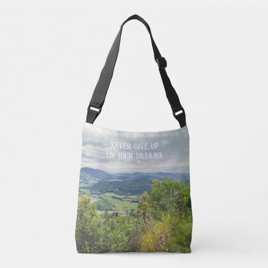 Peaceful berg uitzicht crossbody tas (Voorkant)