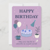 Peaceful Birthday Card with Night Sky and Moon Kaart (Voorkant)