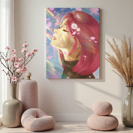 Peaceful Bloom Rainbow Touches Canvas Afdruk