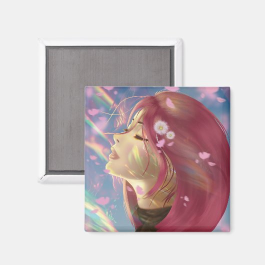 Peaceful Bloom Rainbow Touches Magneet (Voorkant / Achterkant)