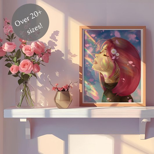 Peaceful Bloom Rainbow Touches Poster