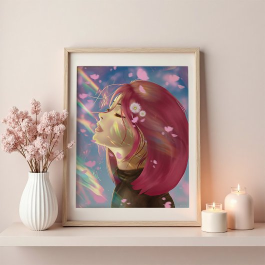 Peaceful Bloom Rainbow Touches Poster