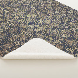 Peaceful Blue & Cream Batik Sherpa Deken