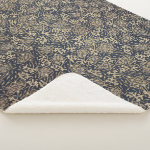 Peaceful Blue & Cream Batik Sherpa Deken