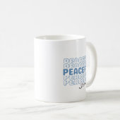 Peaceful Blue Wavy Retro Custom Name Text Coffee M Koffiemok (Voorkant rechts)
