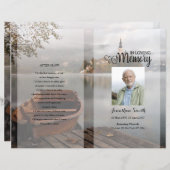 Peaceful Boat Funeral Programme sjabloon (Voorkant / Achterkant)