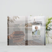 Peaceful Boat Funeral Programme sjabloon (Staand voorkant)