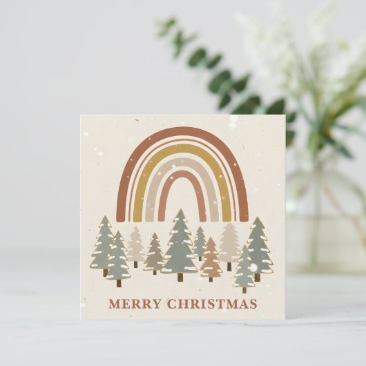 Peaceful Boho Scene Christmas Feestdagenkaart (Staand voorkant)