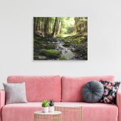 Peaceful Brook in de Bossen Canvas Afdruk (Insitu (Woonkamer))