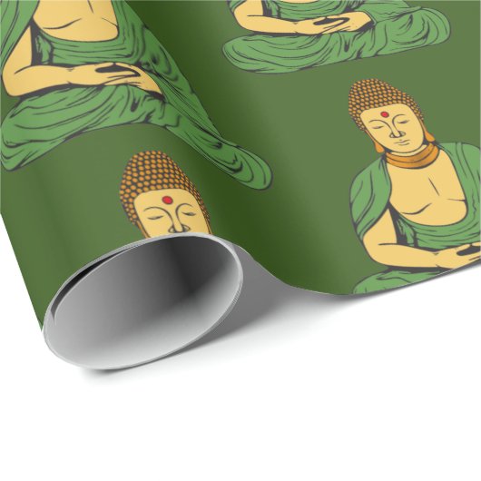 Peaceful Buddha Buddhist Monk Cadeaupapier (Rol Hoek)