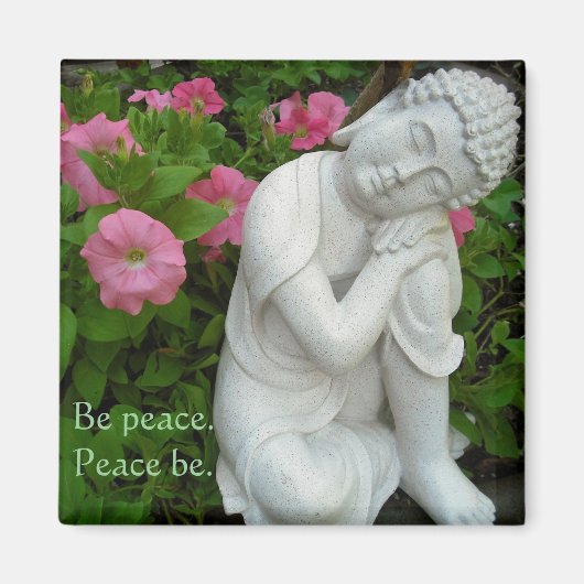 Peaceful Buddha Garden Magnet – Be Peace Zen Decor (Voorkant)