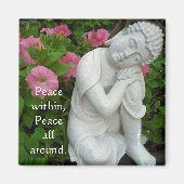 Peaceful Buddha Garden Magnet – Editable Zen Text (Voorkant)