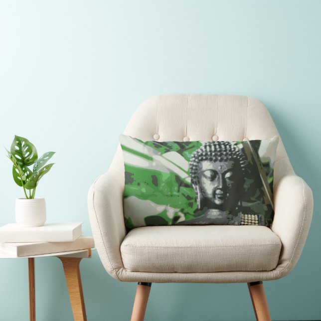 Peaceful Buddha Meditation Lumbar Pillow – Zen Kussen (Stoel)