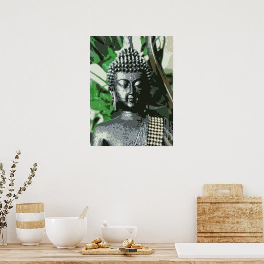 Peaceful Buddha Meditation Poster – Centered Zen A (Keuken)