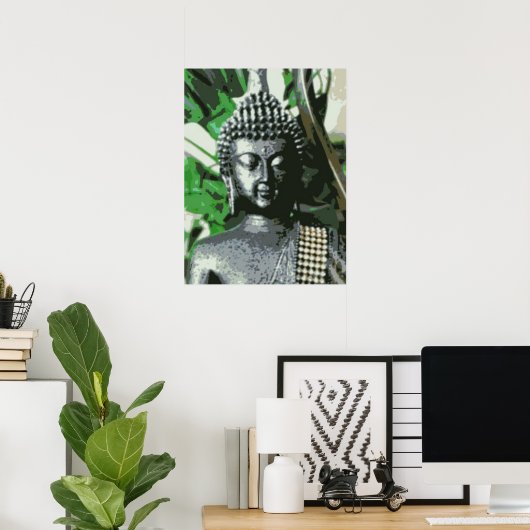 Peaceful Buddha Meditation Poster – Centered Zen A (Thuiskantoor)