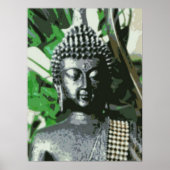 Peaceful Buddha Meditation Poster – Centered Zen A (Voorkant)