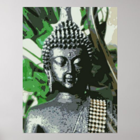 Peaceful Buddha Meditation Poster – Centered Zen A (Voorkant)