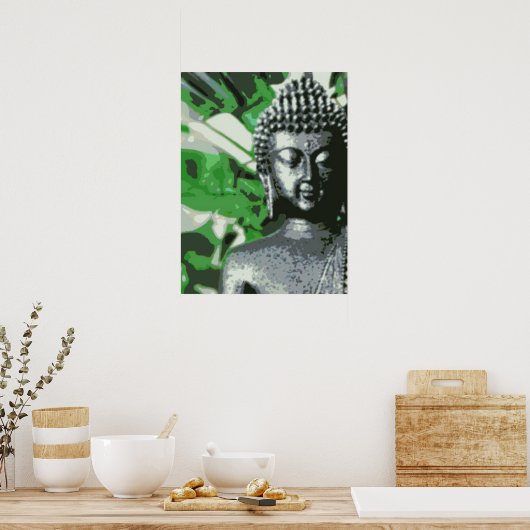 Peaceful Buddha Meditation Poster – Close-Up Zen (Keuken)