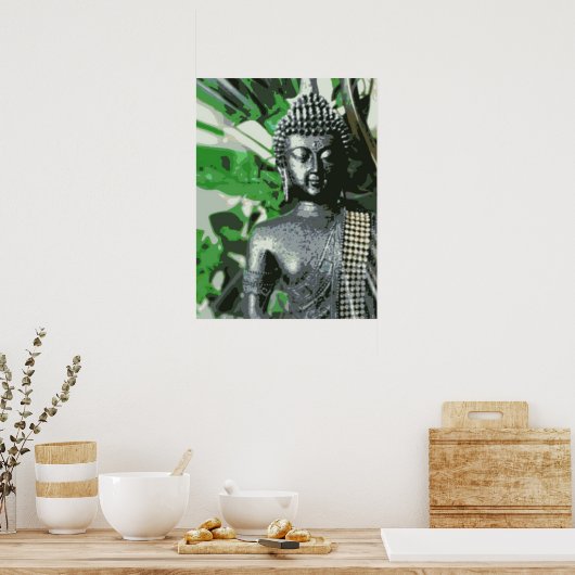 Peaceful Buddha Meditation Poster – Zen Wall Art (Keuken)