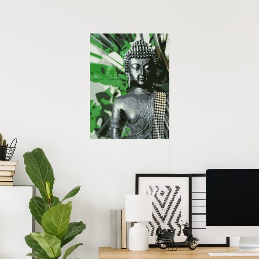 Peaceful Buddha Meditation Poster – Zen Wall Art (Thuiskantoor)