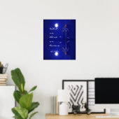 Peaceful Buddha sapphire blue reflection & quote Poster (Thuiskantoor)