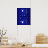 Peaceful Buddha sapphire blue reflection & quote Poster (Keuken)